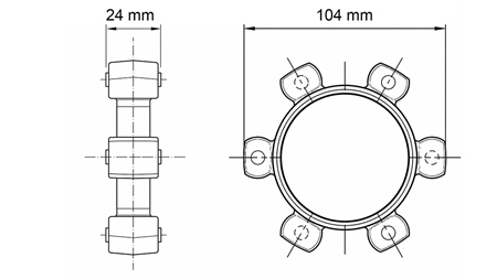 ŽVAIGŽDINĖ MOVA GUMINIAM ĮDĖKLUI ND43-ND44 (104mm)