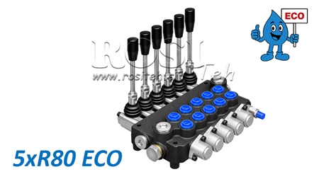 HIDRAULINIS RANKINIS VOŽTUVAS – 5 SEKCIJŲ SKIRSTYTUVAS 5xR80 ECO