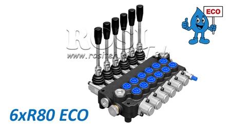 HIDRAULINIS RANKINIS VOŽTUVAS – 6 SEKCIJŲ SKIRSTYTUVAS 6xR80 ECO