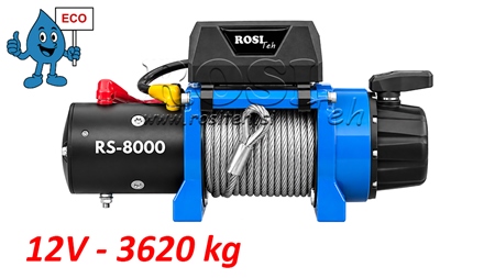 12 V ELEKTRINĖ GERVĖ RS-8000 - 3620 KG - PLIENINIS LYNAS - ECO