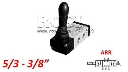 PNEUMATINIS MANUALUS VOŽTUVAS 5/3 3/8 PRT-0852-ARR MANUALUS GRĄŽINIMAS