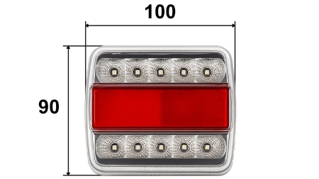 LUZ TRASEIRA LED PARA REBOQUE COMBINADA 4 FUNÇÕES 12V BRANCA
