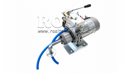 MINI HIDRAULIKUS EGYSÉG 12V DC - 1,6kW = 2,1cc - 8 lit - egyirányú egység KÉZI SZIVATTYÚVAL