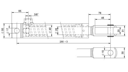 ZAVORNI CILINDER Z NOTRANJO VZMET 25/70mm