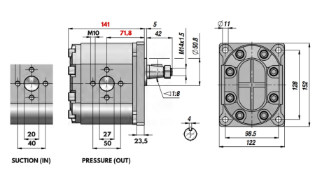 HYDRAULICKÉ ČERPADLO GR.3 39 CC PRAVÉ - PŘÍROBNICE