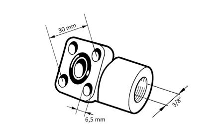 VAMZDINIO SUJUNGIMAS 3/8 - TIESUS FLANŠAS BOSCH fi 30