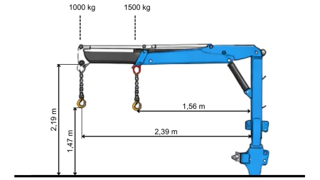 TRAKTOROVÝ TROJBODOVÝ ŽERIAV – HYDRAULICKÉ RAMENO 1200 KG
