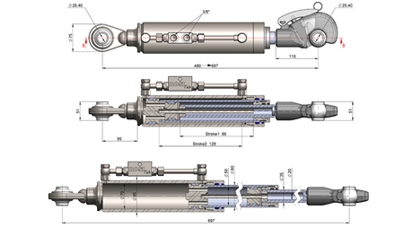TELESKOPSKA HIDRAVLIČNA POTEZNICA AVTOMATSKA - 2 KAT. 480-697mm (45-95HP)(25,4)