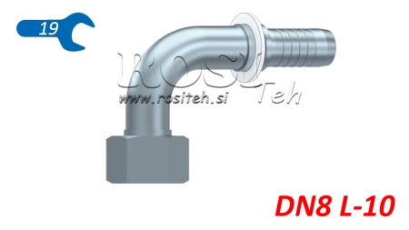 HYDRAULICKÁ PRÍPOJKA DKOL 10 L SAMICA KOLENO 90° DN8–M16×1,5