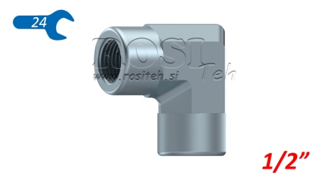 HIDRAULINIS KAMPAS 90° TRUMPAS MOTERIS-MOTERIS 1/2