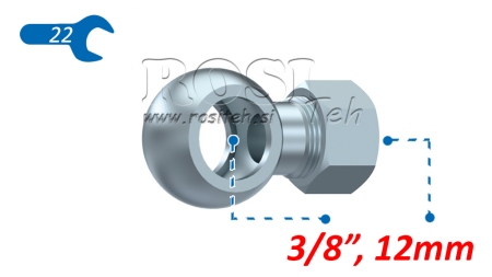 METAAL SLANG BANJO 3/8 MET MOER