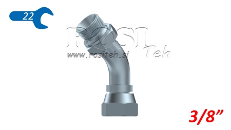 HIDRAULINIS KAMPAS 45° BSP VYRAS-MOTERIS 3/8