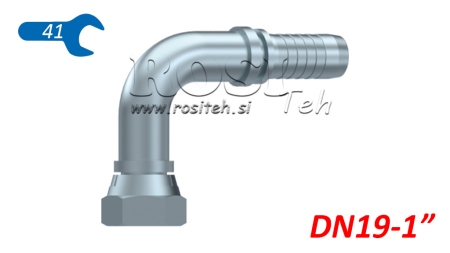 HYDRAULISCHER ANSCHLUSS BSP WEIBLICH KNIE 90° DN19-1