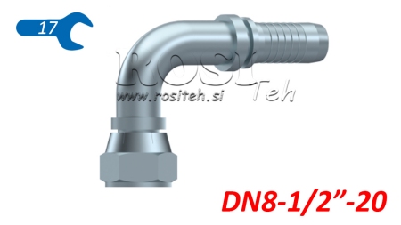 HYDRAULISK ANSLUTNING DKJ JIC74° HON ELBOW 90° DN8-1/2-20