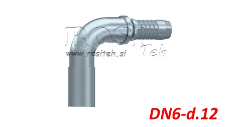 HIDRAULIKUS CSŐÁTMENETI KÖNYÖK CSATLAKOZÓ 90° DN6-d.12