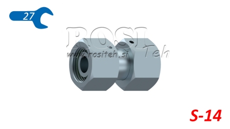 ZŁĄCZE HYDRAULICZNE Z PODWÓJNĄ NAKRĘTKĄ OBROTOWĄ (14S) M22X1,5