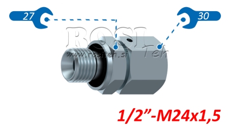 HIDRAULINIS ĮSUKAMAS ADAPTERIS AOVR ED BSP 1/2-(16S) M24X1,5