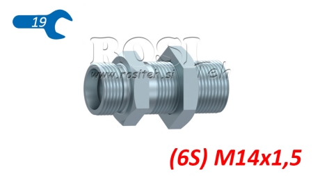 HIDRAULIKUS FALÁTVEZETŐ KETTŐS CSATLAKOZÓ (6S) M14X1,5
