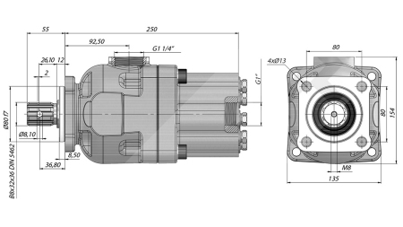HIDRAULINIS PISTONINIS SIURBLYS -80CC - 270 BAR