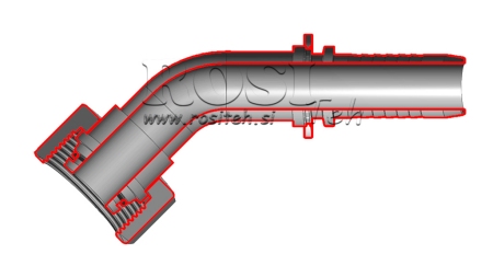 HIDRAULINĖ SĄSAJA DKOS 25 SU MOTERIMIS ELBOW 45 DN19-M36X2