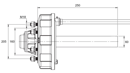 POLOOS S BRZDAMI - 2700 kg (6 SKRUTIEK) - 250 mm