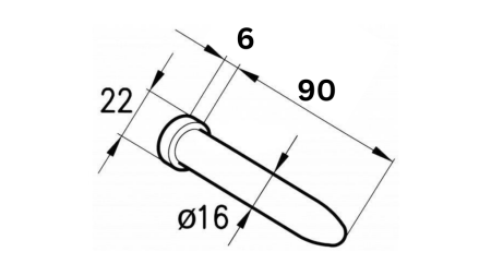 Φ16 SWORZEŃ DO ZAWIASU ROMA