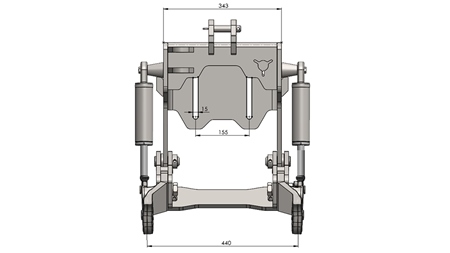 UNIVERSALUS PRIEKINĖS PAKABOS KOMPLEKTAS TRAKTORIUI CAT. 1 - PROFI STANDARD 800 KG