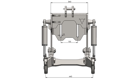 UNIVERSALUS PRIEKINĖS PAKABOS KOMPLEKTAS TRAKTORIUI CAT. 1 - PROFI AUTOMATIC 800 KG
