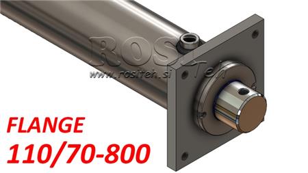 HIDRAULINIS CILINDRAS SU MONTAVIMO PLOKŠTE 110/70-800