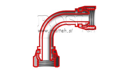 HIDRAULINIS KAMPAS 90° MOTERIS-MOTERIS 3/8