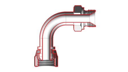 HIDRAULINIS KAMPAS 90° BSP VYRAS-MOTERIS 1/2