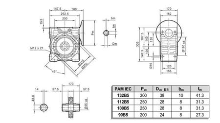PMRV-130 REDUKTOR ZA ELEKTROMOTOR MS100 (4kW) RAZMERJE 40:1