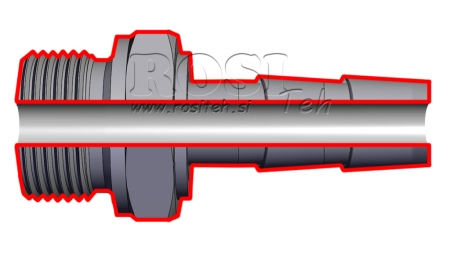 HIDRAULINIS VYRŲ KONEKTORIUS 1 1/2 GUMINIAM ŽARNOS DIAMETRUI 40
