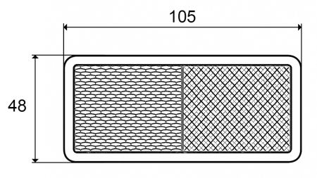TEKSTŪRINIS REFLEKTORIUS BALTAIS 105X48 (10VNT)