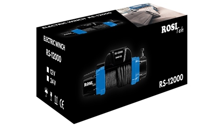 12 V ELEKTRINĖ GERVĖ RS-12000 - 5440 kg - SINTETINĖ VIRVĖ - ECO