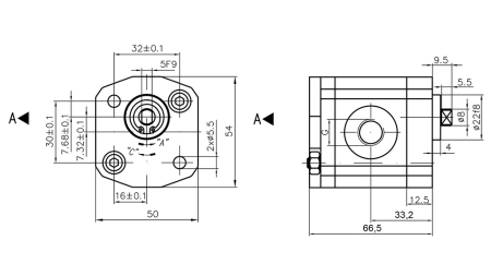 HYDRAULICKÉ ČERPADLO 00A1.5X033 GR.0 - 1,5cc - ĽAVOTOČIVÝ
