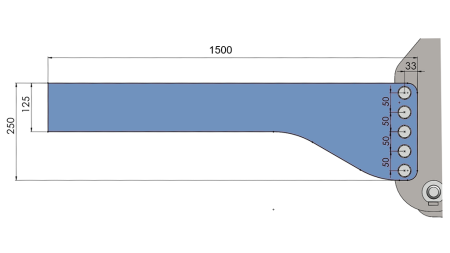 UNIVERSAL MONTERINGSKONSOLL FOR TRAKTOR FRONT-HYDRAULIKK CAT. 2 & CAT. 3 (1500 mm)