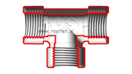 HÜDRAULILINE T-PIKEND FEMALE-FEMALE 1/2