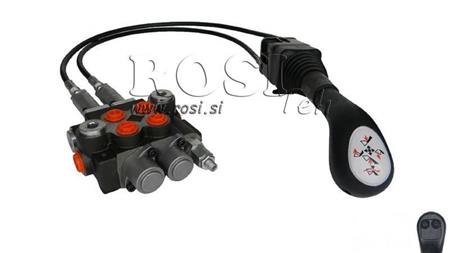 JOYSTICK 2x TASTE MIT ROLLE 1 m UND HYDRAULIKVENTIL 2xP40 l.