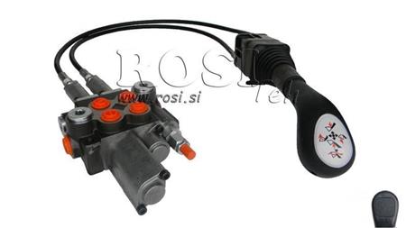 JOYSTICK FĂRĂ BUTON CU PULLEY 1 m ȘI VALVĂ HIDRAULICĂ 2xP40 l. FLOATING