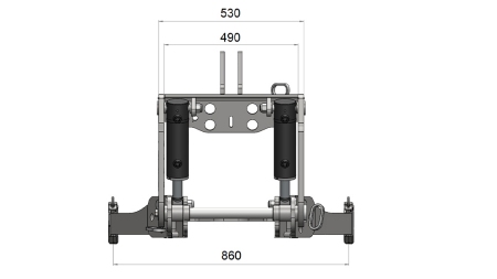 TRAKTORI UNIVERSAALNE ESIRIPPSÜSTEEM CAT. 2 1500KG - ROHELINE (RAL 6001)