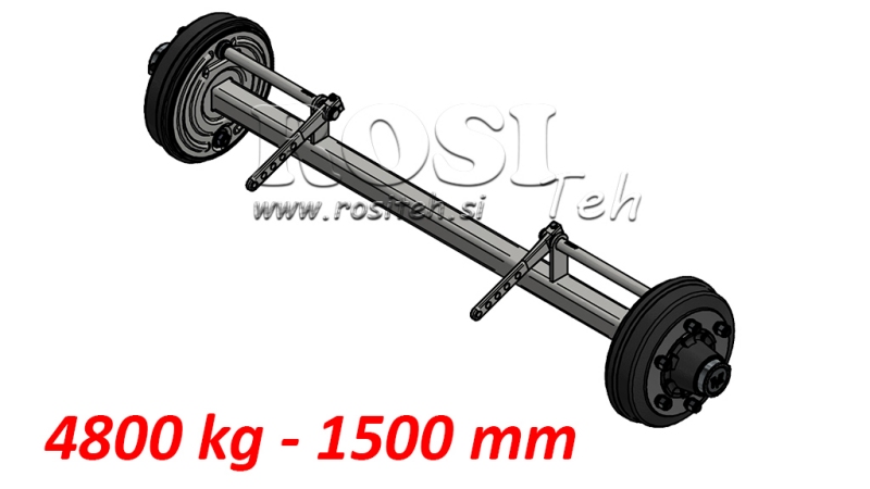 NÁPRAVA PRE PRÍVES 4800 KG S BRZDAMI (1500 MM)