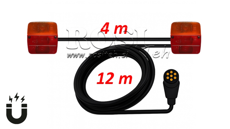 KOMPLET MAGNETNIH SVJETLA SA KABLOM 12m + 4m