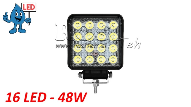 LAMPADA DA LAVORO A LED - LUCE 16 LED 48W 12V-24V