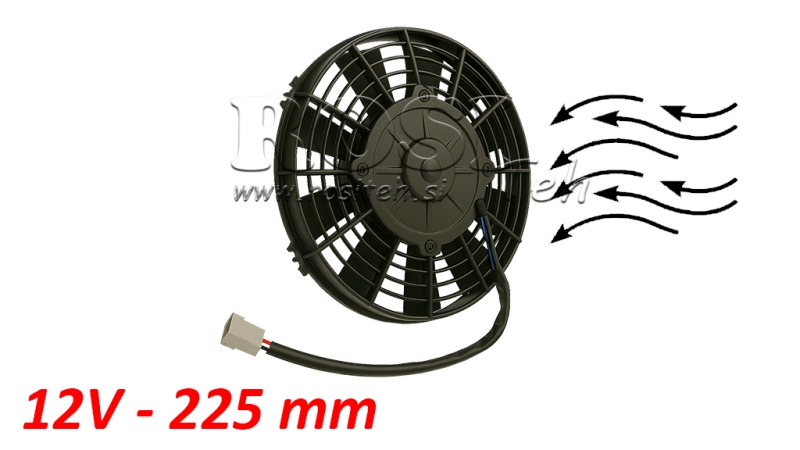 AXIALFLÄKT 225MM TRYCKANDE 12V