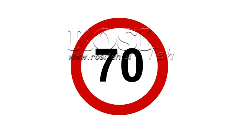GREIČIO LIMITO ETIKETĖ 70KM/H