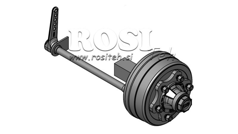 AKSEL MED BREMSER 3,600 kg L.250 mm
