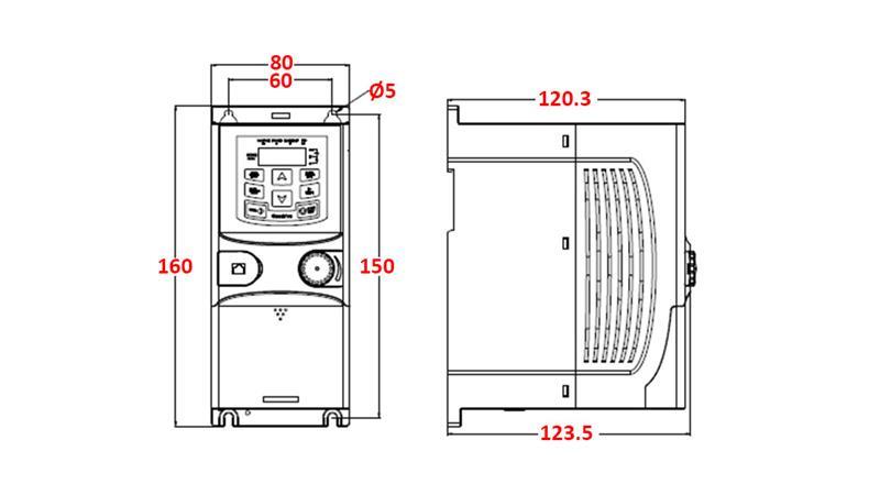 CONVERTIDOR DE FRECUENCIA-INVERTIDOR 3Fase 0.75kW GD20-0R7G-4-EU