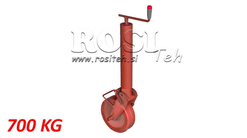 GESCHROEFD ONDERSTEUNING VOET 240MM - 700KG MET ONDERSTEUNINGSWIEL
