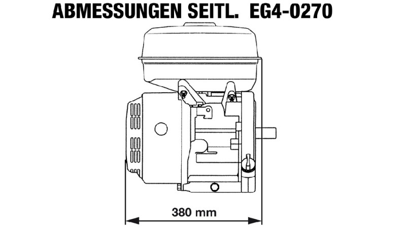 bensinmotor EG4-270cc-6.56kW-8.92HP-3,600 RPM-H-KW25x88.2-manuell start